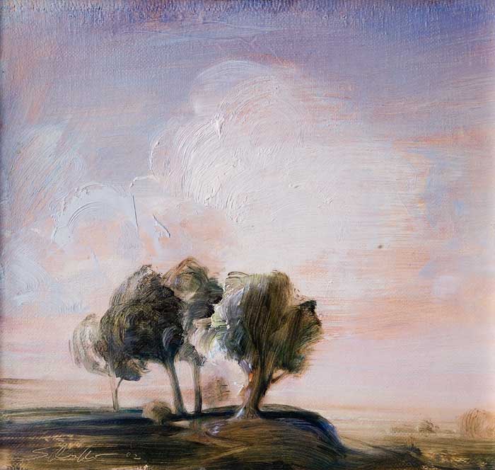 Robert Schoeller Painting: Trees under a Cloud Landscape 043