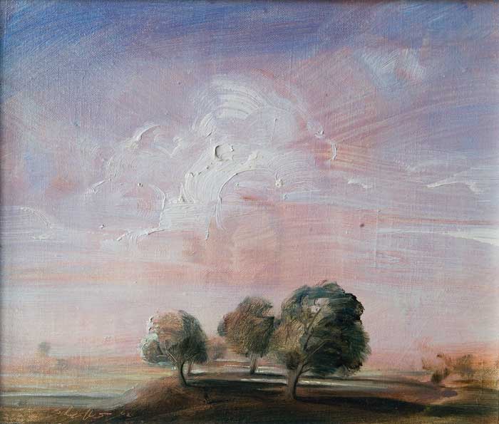 Robert Schoeller Painting: Trees under a cloud Landscape 046