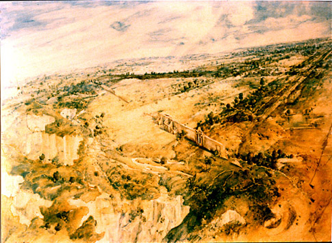 Robert Schoeller Painting: Old Runway Landscape 