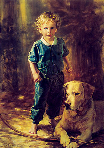 Robert Schoeller Painting:  Little Boy Portrait 019B