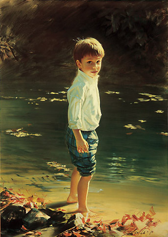 Robert Schoeller Painting:  Little Boy Portrait 029