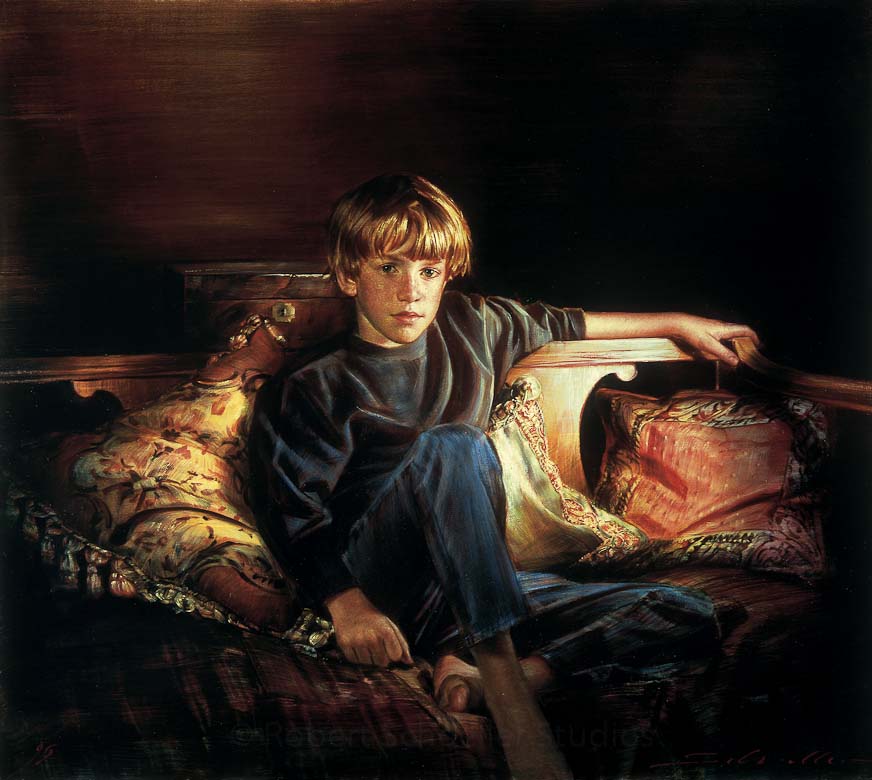 Robert Schoeller Painting:  Little Boy Portrait 077