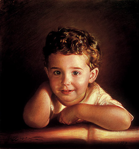 Robert Schoeller Painting:  Little Boy Portrait 081