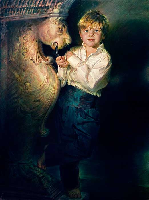 Robert Schoeller Painting:  Little Boy Portrait 104