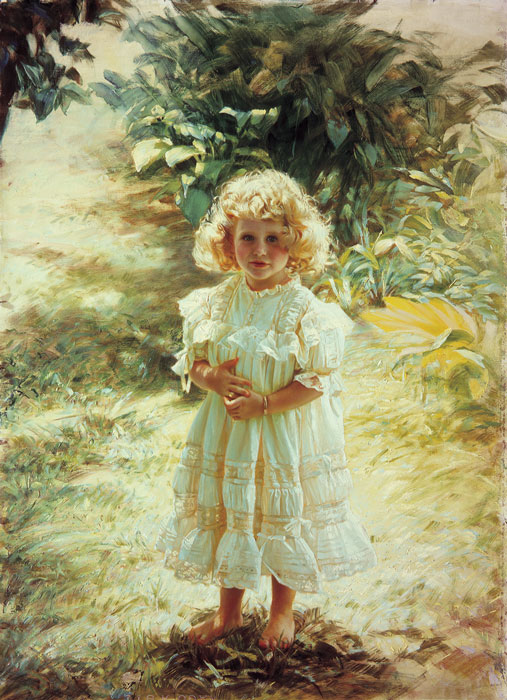 Robert Schoeller Painting: Little Girl Portrait Little Girl Portrait 038