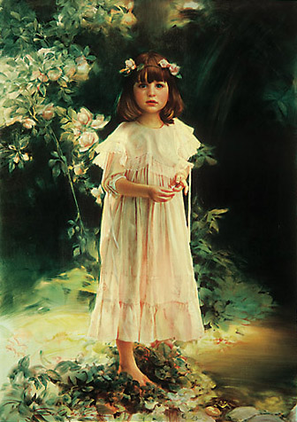 Robert Schoeller Painting: Little Girl Portrait Little Girl Portrait 061