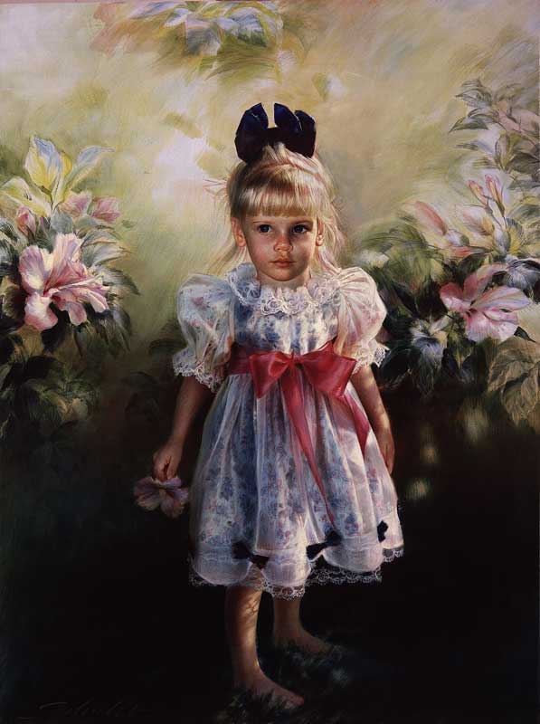 Robert Schoeller Painting: Little Girl Portrait Little Girl Portrait 063