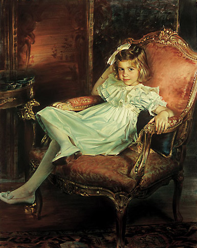 Robert Schoeller Painting: Little Girl Portrait Little Girl Portrait 068