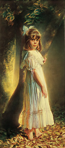 Robert Schoeller Painting: Little Girl Portrait Little Girl Portrait 074