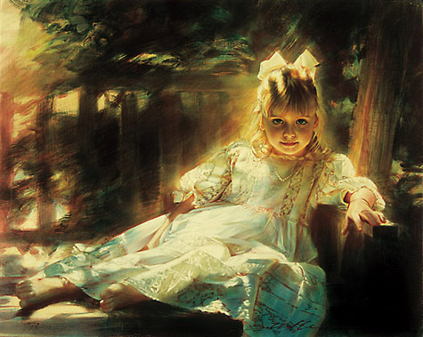 Robert Schoeller Painting: Little Girl Portrait Little Girl Portrait 089