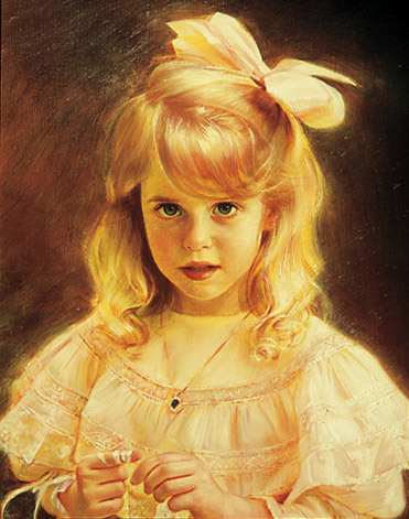 Robert Schoeller Painting: Little Girl Portrait Little Girl Portrait 097 Face