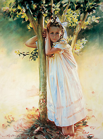 Robert Schoeller Painting: Little Girl Portrait Little Girl Portrait 108