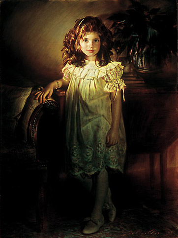 Robert Schoeller Painting: Little Girl Portrait Little Girl Portrait 114