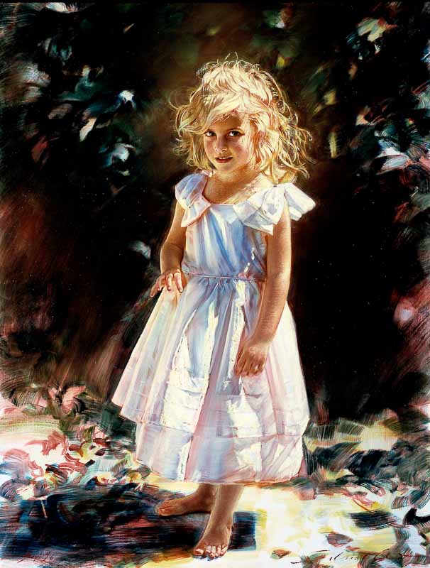Robert Schoeller Painting: Little Girl Portrait Little Girl Portrait 124
