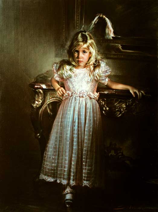 Robert Schoeller Painting: Little Girl Portrait Little Girl Portrait 140