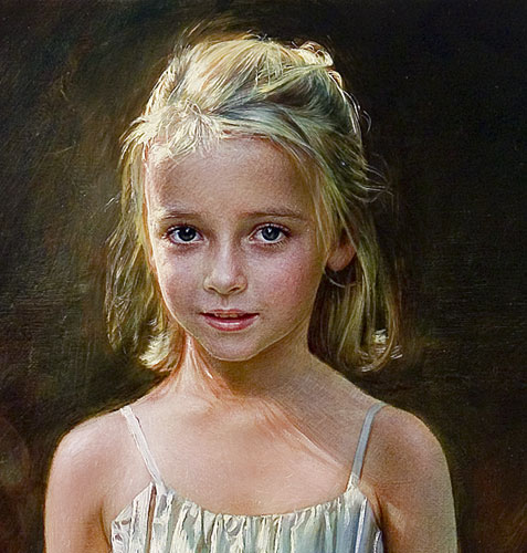 Robert Schoeller Painting: Little Girl Portrait Little Girl Portrait 176 Face