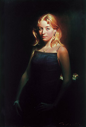 Robert Schoeller Painting:  Portrait of Young Woman 023